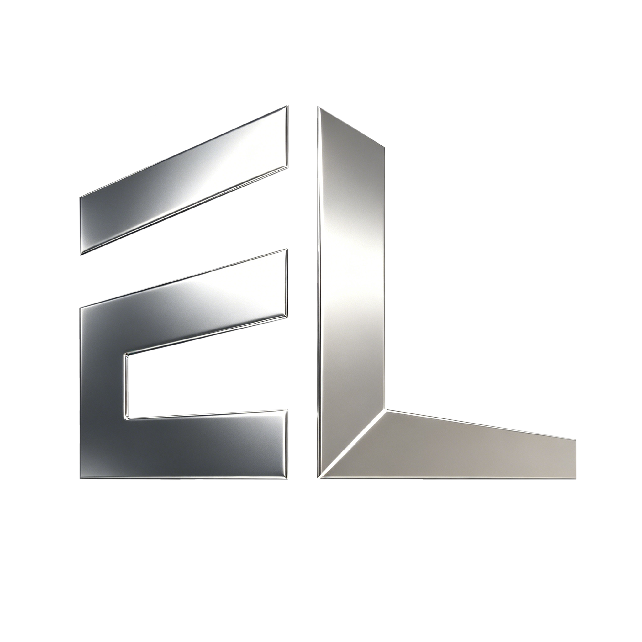 Edgar Li Trading official logo, minimalist geometric EL monogram design for aluminum building materials supplier.