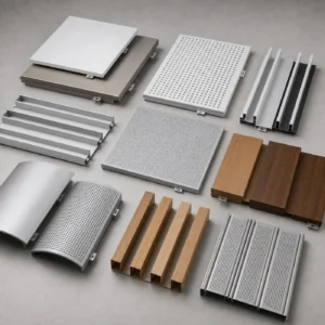Aluminum ceiling and soffit panels for commercial ceilings and canopy projects