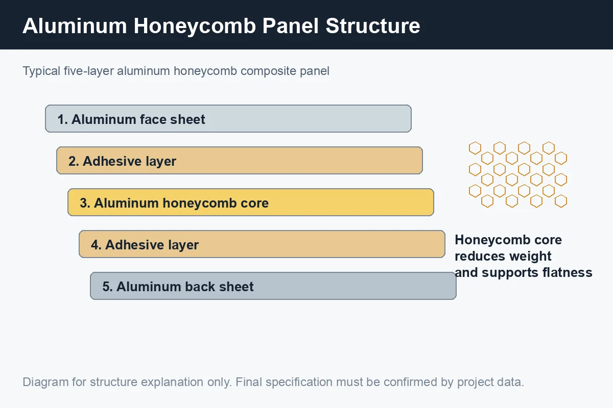 Aluminum honeycomb panel layer structure diagram