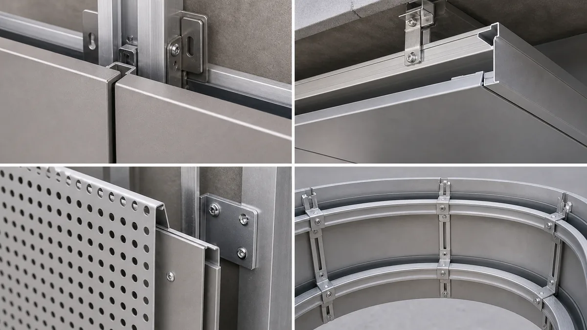 Aluminum panel edge folding and stiffener details for facade, soffit, ceiling and curved panel projects