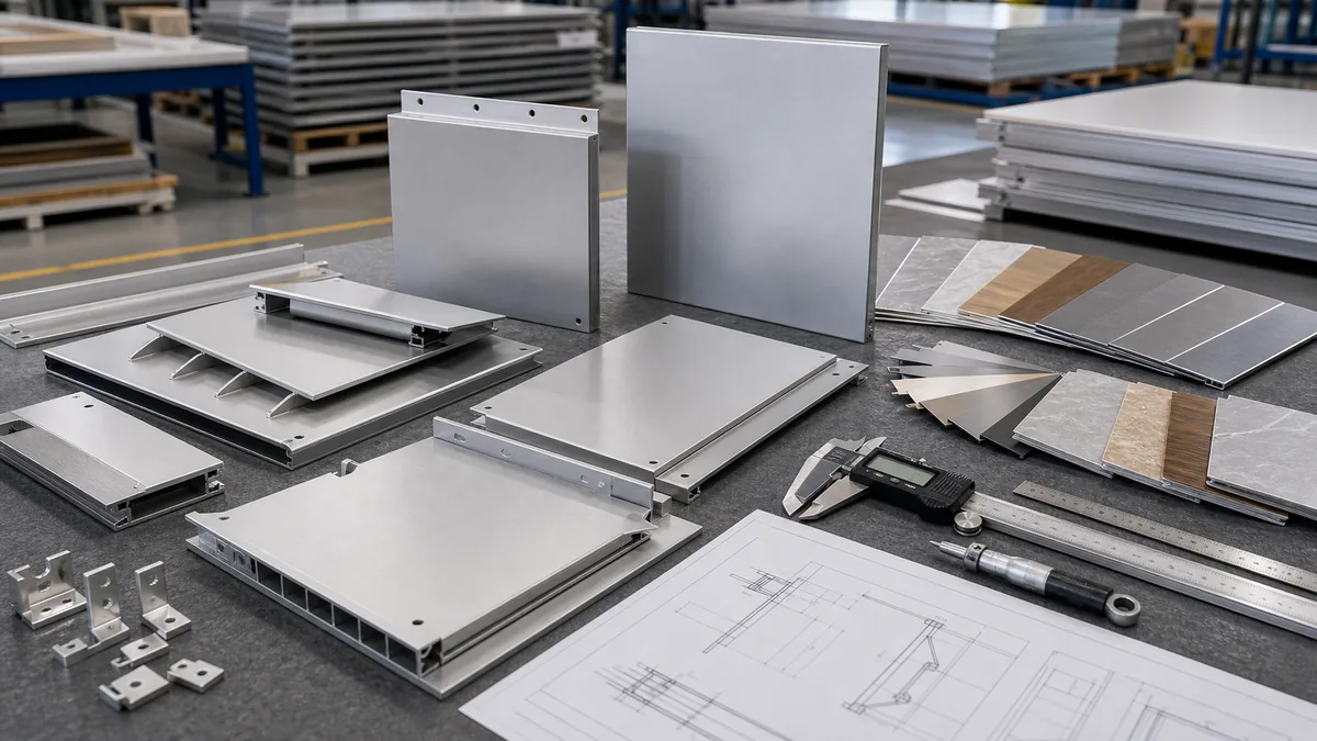 Aluminum panel edge folding and stiffener fabrication details for facade panels