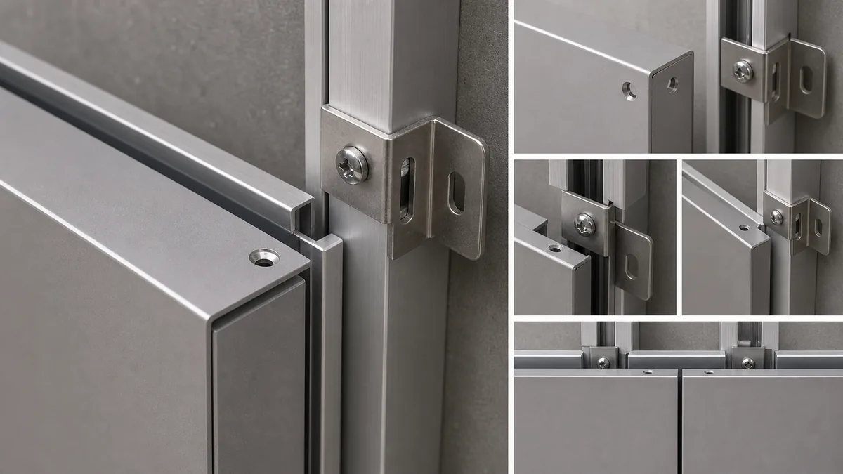 Aluminum panel fixing hole and bracket coordination detail