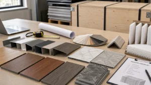 Aluminum panel samples, coating swatches and export packing for project buyers