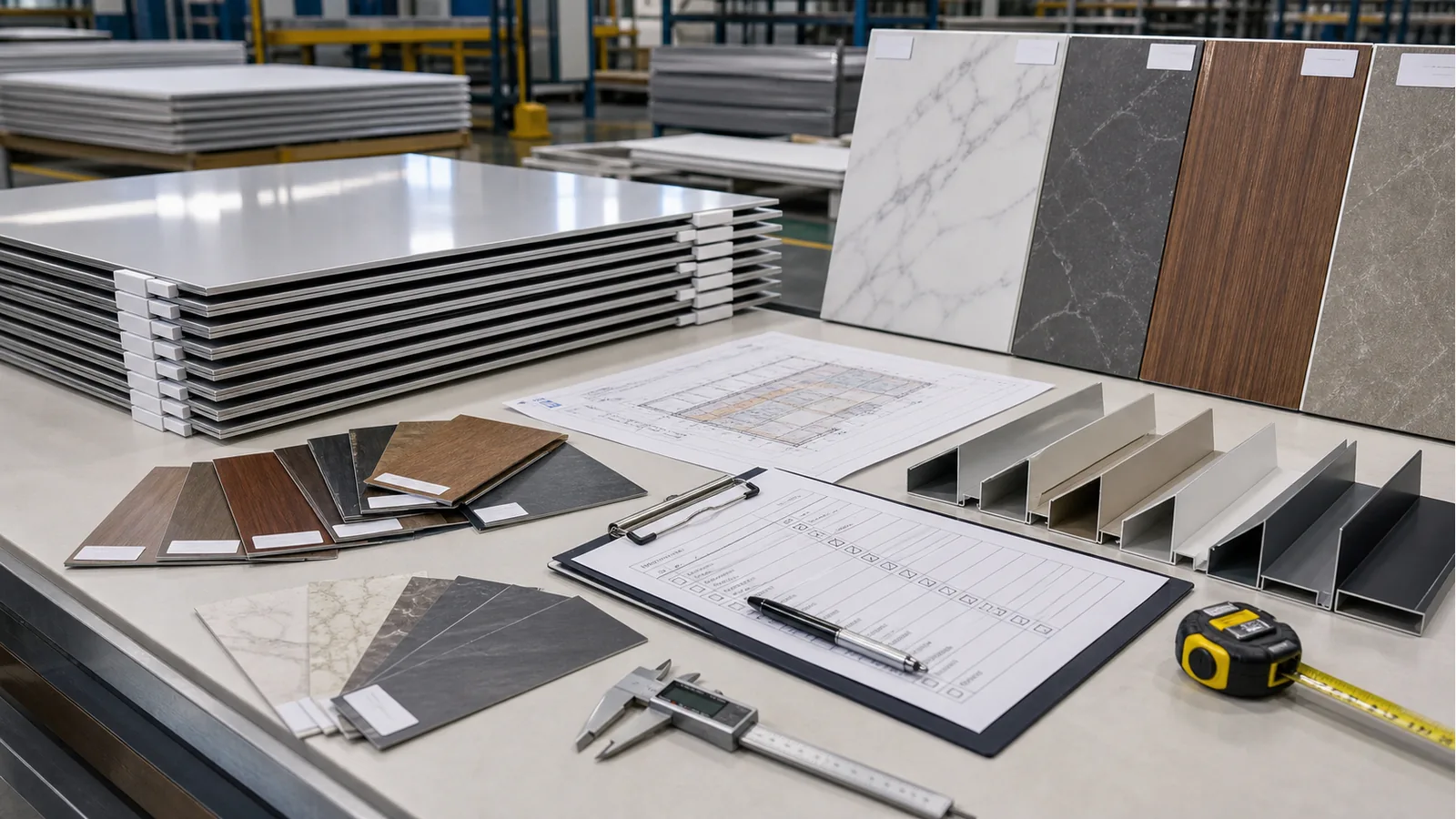 Aluminum panel production and inspection before export