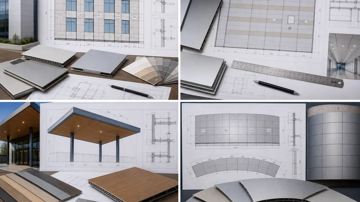 Aluminum panel shop drawing applications for facade, ceiling, soffit and curved panel projects