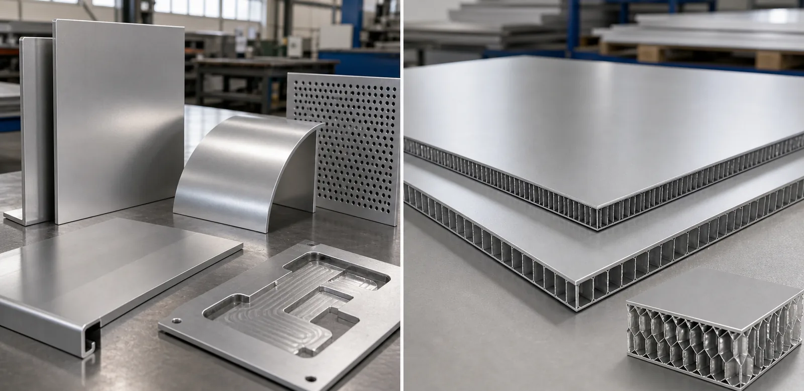 Aluminum solid panel and aluminum honeycomb panel fabrication difference