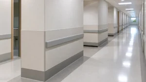 Anti-collision wall panels used in a hospital corridor wall protection system