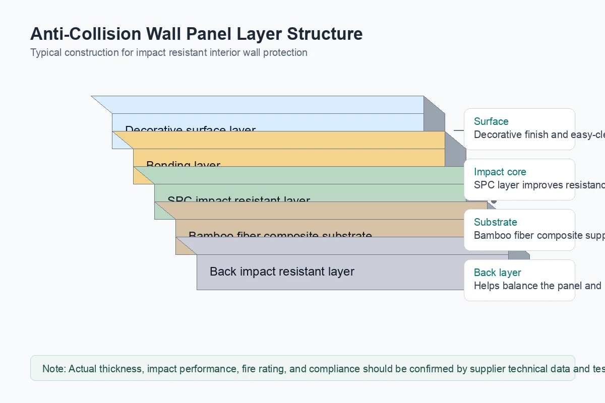 Anti-collision wall panel layer structure diagram