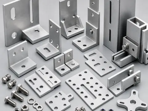 Curtain wall angle bracket and corner connector for facade installation