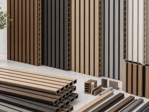 WPC fluted wall panels for hotel apartment office and retail interiors