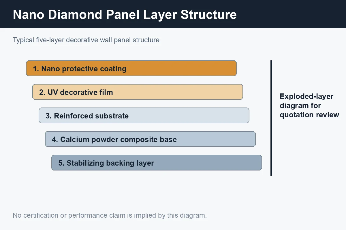 Nano diamond panel layer structure diagram