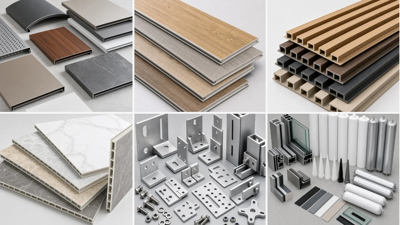Mixed building material sample range for distributors contractors and small project buyers