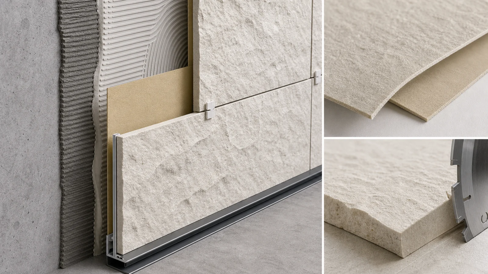 PU Stone and Flexible Stone wall cladding installation detail