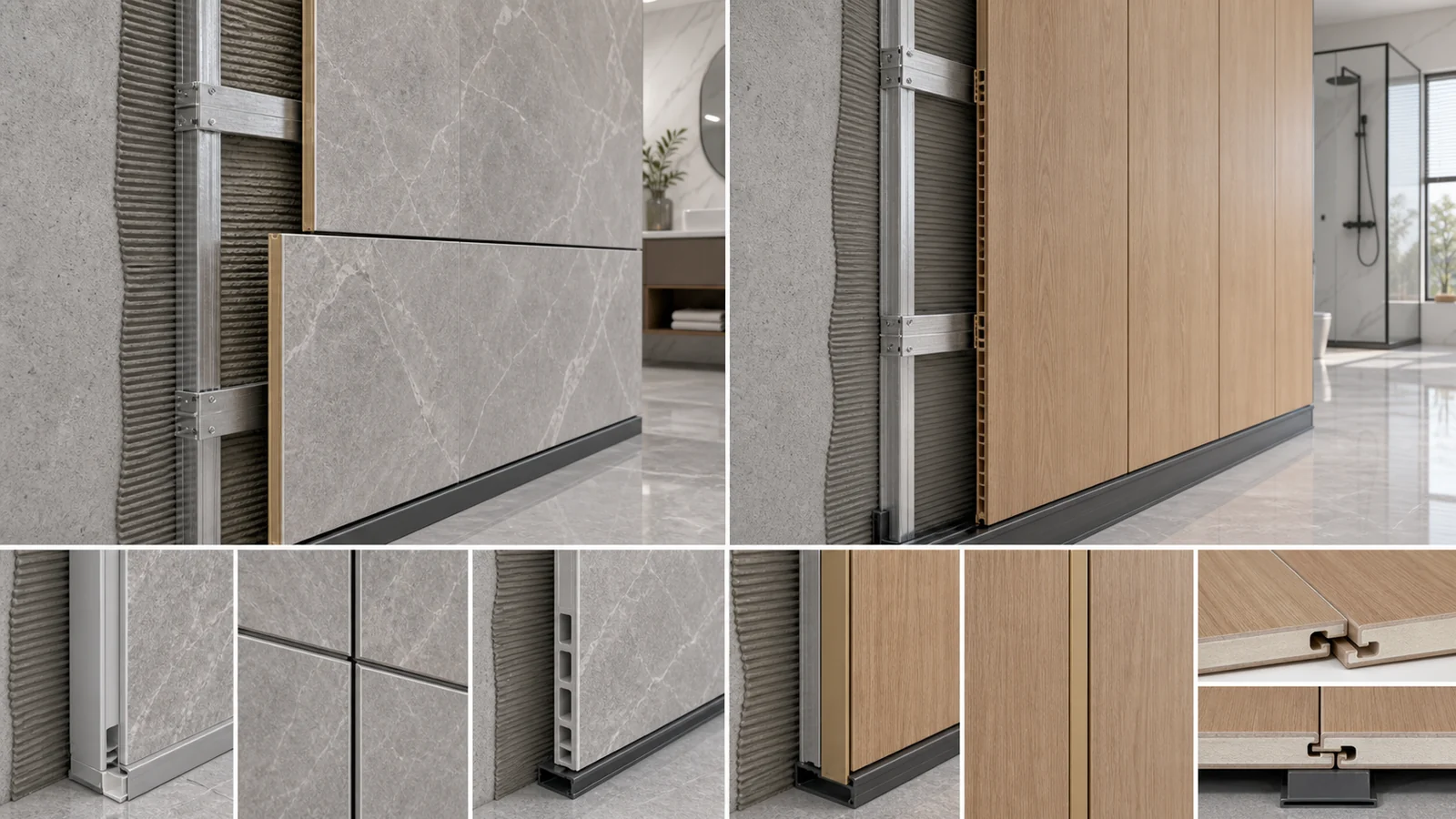 UV Wall Panel and SPC Wall Panel installation detail for bathroom and interior walls